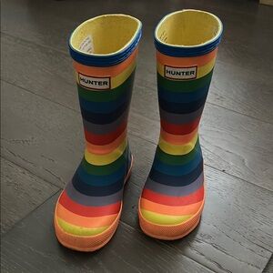 Hunter Kids Rainbow Striped Rain Boots